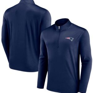 NWT Mens New England Patriots Fanatics Branded Navy Underdog Quarter Zip Jacket